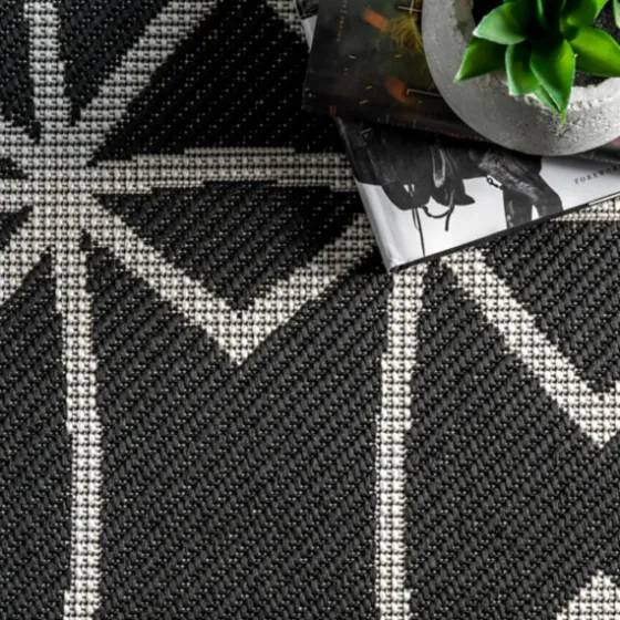 Sanford Gray Geometric Shapes Outdoor Rug, 5X8-Kirkland's Home Flash Sale