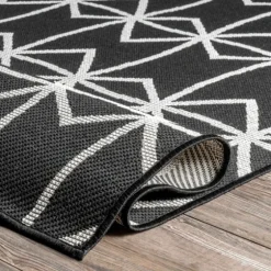 Sanford Gray Geometric Shapes Outdoor Rug, 5X8-Kirkland's Home Flash Sale