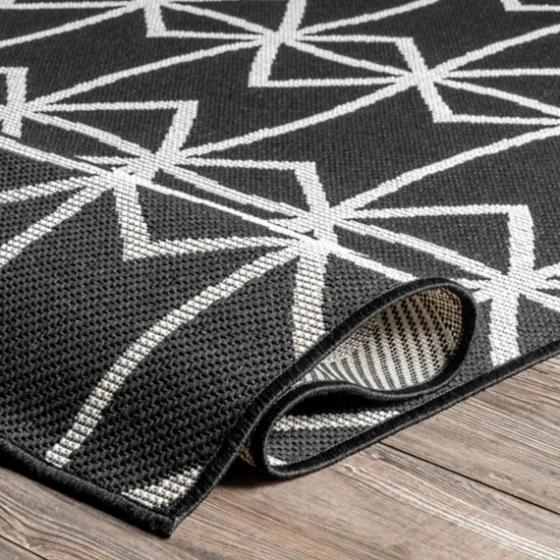 Sanford Gray Geometric Shapes Outdoor Rug, 5X8-Kirkland's Home Flash Sale