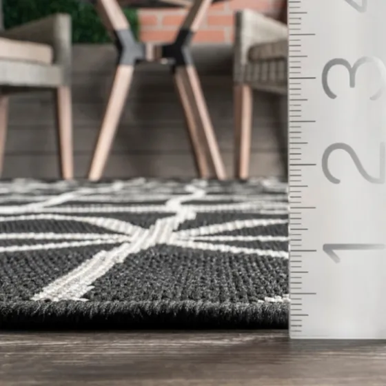 Sanford Gray Geometric Shapes Outdoor Rug, 5X8-Kirkland's Home Flash Sale