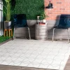 Sanford Light Gray Geometric Outdoor Rug, 8X10-Kirkland's Home Fashion