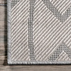 Sanford Light Gray Geometric Outdoor Rug, 8X10-Kirkland's Home Fashion