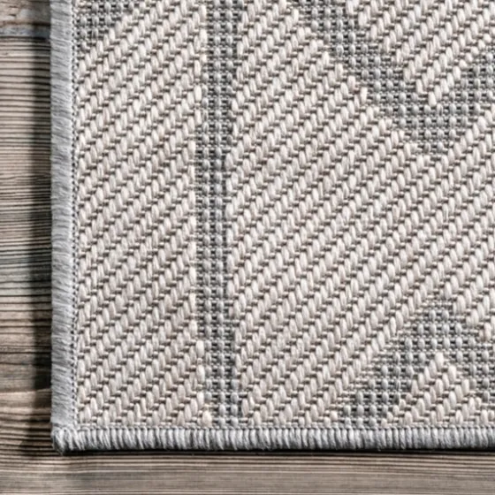 Sanford Light Gray Geometric Outdoor Rug, 8X10-Kirkland's Home Fashion