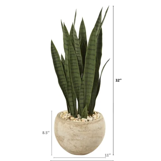 Sanserviera River Rock Plant In Sand Planter-Kirkland's Home Cheap