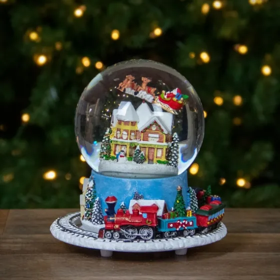 Santa And Revolving Train Musical Water Globe-Kirkland's Home Clearance