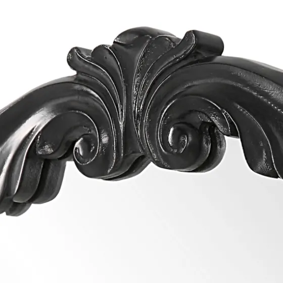 Satin Black Ornate Round Wall Mirror-Kirkland's Home Outlet