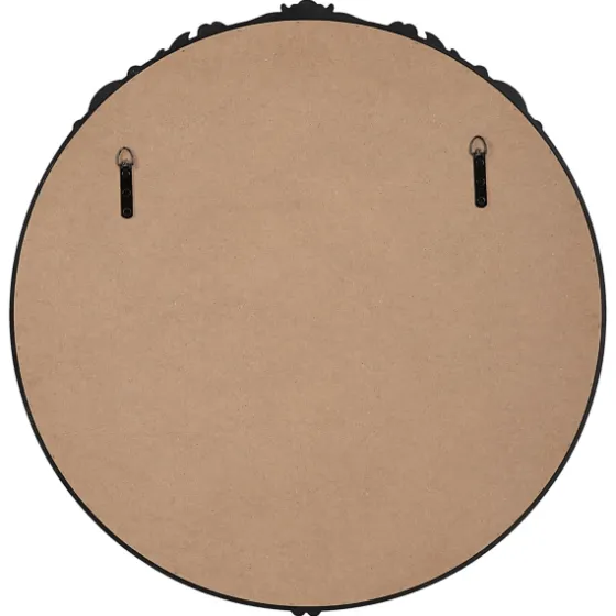 Satin Black Ornate Round Wall Mirror-Kirkland's Home Outlet