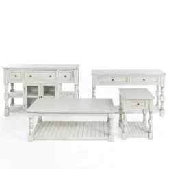 Savannah Cream Distressed Side Table-Kirkland's Home Store