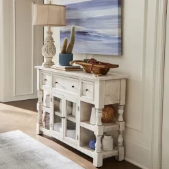 Savannah Cream Distressed Cabinet-Kirkland's Home Sale