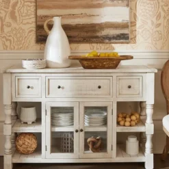Savannah Cream Distressed Cabinet-Kirkland's Home Sale