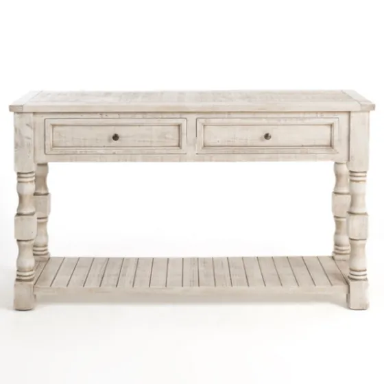 Savannah Cream Distressed Console Table-Kirkland's Home Flash Sale