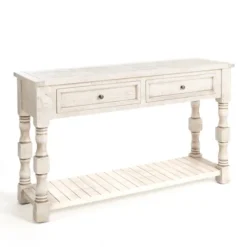 Savannah Cream Distressed Console Table-Kirkland's Home Flash Sale