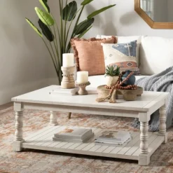 Savannah Cream Distressed Coffee Table-Kirkland's Home Discount