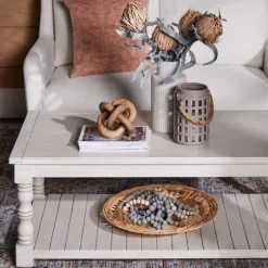 Savannah Cream Distressed Coffee Table-Kirkland's Home Discount