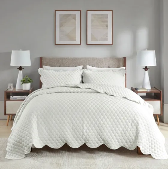 Scalloped Crinkle 3-Pc. Cali King Quilt Set-Kirkland's Home Online