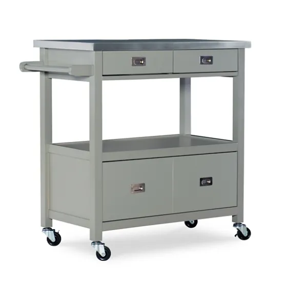 Scarlett Rolling 2-Door Steel Top Kitchen Cart-Kirkland's Home Shop