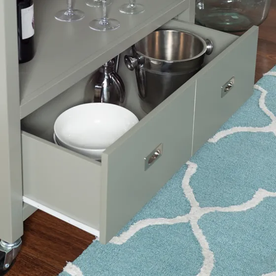 Scarlett Rolling 2-Door Steel Top Kitchen Cart-Kirkland's Home Shop