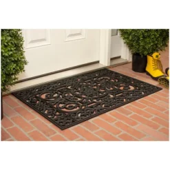 Scroll Border Rubber Doormat, 36X24-Kirkland's Home Shop