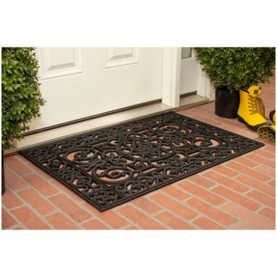 Scroll Border Rubber Doormat, 36X24-Kirkland's Home Shop