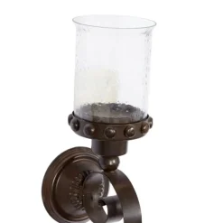 Scrolled Wrought Iron And Glass Hurricane Sconce-Kirkland's Home Best Sale