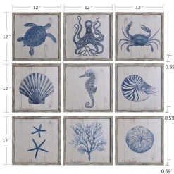 Sea Creatures Framed Wood Art Prints, Set Of 9-Kirkland's Home Cheap
