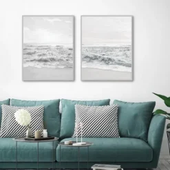 Seafoam Gentle Tides 2-Pc. Framed Wall Art Set-Kirkland's Home Best