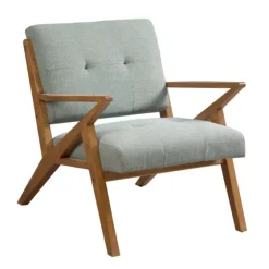 Seafoam Mid-Century Pecan Finish Accent Chair-Kirkland's Home Sale