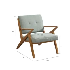 Seafoam Mid-Century Pecan Finish Accent Chair-Kirkland's Home Sale