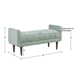 Seafoam Velvet Bench-Kirkland's Home Discount