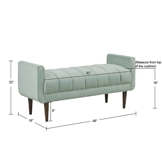 Seafoam Velvet Bench-Kirkland's Home Discount