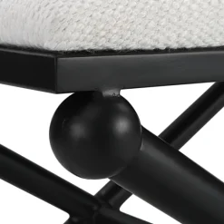 Seat And Black Metal Ottoman-Kirkland's Home Sale