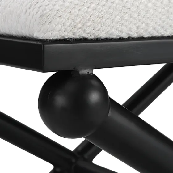 Seat And Black Metal Ottoman-Kirkland's Home Sale