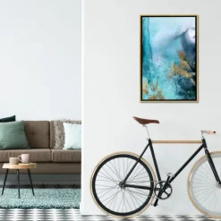 Seawall Waves Abstract Canvas Framed Art-Kirkland's Home Store