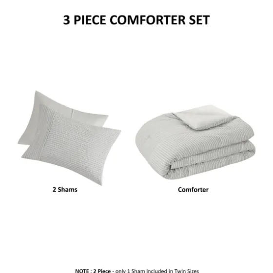 Seersucker 3-Pc. Full/Queen Comforter Set-Kirkland's Home Shop