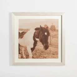 Sepia Horse On Linen Framed Art Print-Kirkland's Home New