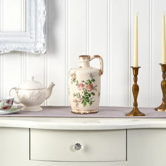 Shabby Chic Ivory Floral Pitcher Vase-Kirkland's Home Flash Sale