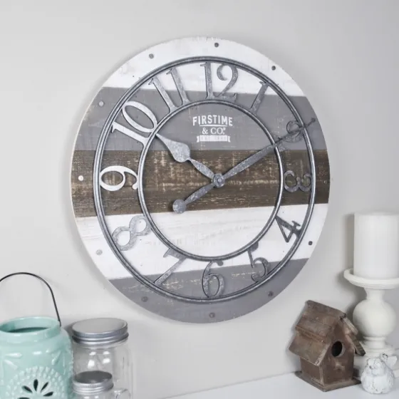 Shabby Wood Plank Wall Clock-Kirkland's Home New