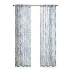 Sheer Blue Botanical Curtain Panel Set, 84 In.-Kirkland's Home Cheap