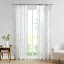 Sheer Botanical Curtain Panel Set, 95 In.-Kirkland's Home Cheap