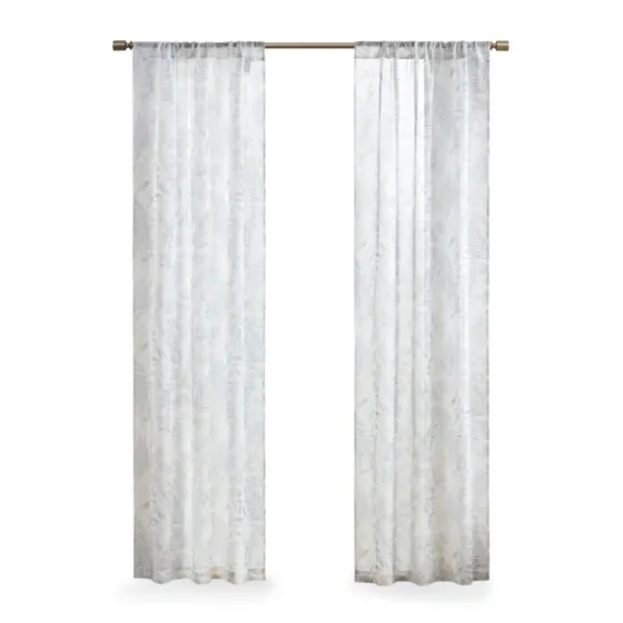 Sheer Botanical Curtain Panel Set, 84 In.-Kirkland's Home Flash Sale