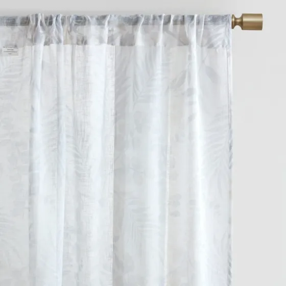 Sheer Botanical Curtain Panel Set, 84 In.-Kirkland's Home Flash Sale