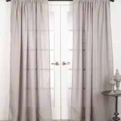 Sheer Dark Linen Curtain Panel, 96 In.-Kirkland's Home Sale