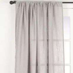 Sheer Dark Linen Curtain Panel, 96 In.-Kirkland's Home Sale