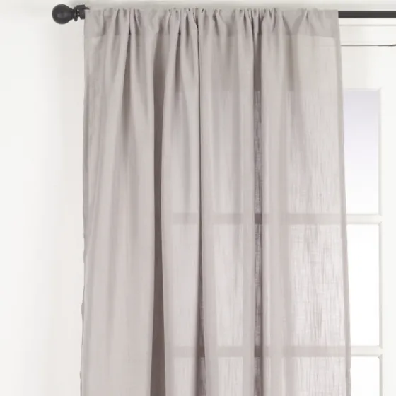 Sheer Dark Linen Curtain Panel, 96 In.-Kirkland's Home Sale