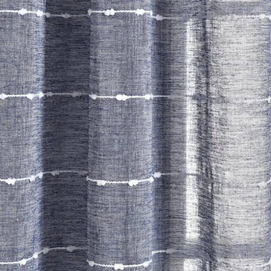 Sheer Navy Textured Curtain Panel Set, 84 In.-Kirkland's Home Clearance