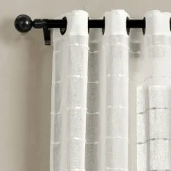 Sheer Textured Curtain Panel Set, 84 In-Kirkland's Home New