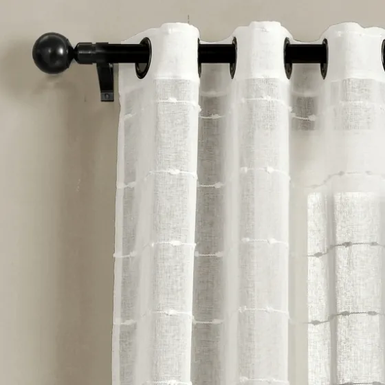 Sheer Textured Curtain Panel Set, 84 In-Kirkland's Home New