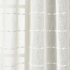 Sheer Textured Curtain Panel Set, 84 In-Kirkland's Home New