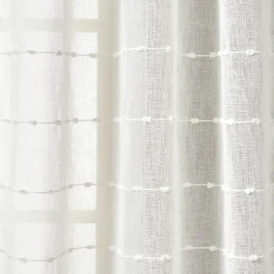 Sheer Textured Curtain Panel Set, 84 In-Kirkland's Home New