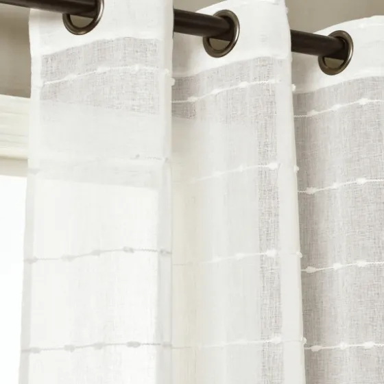 Sheer Textured Curtain Panel Set, 84 In-Kirkland's Home New